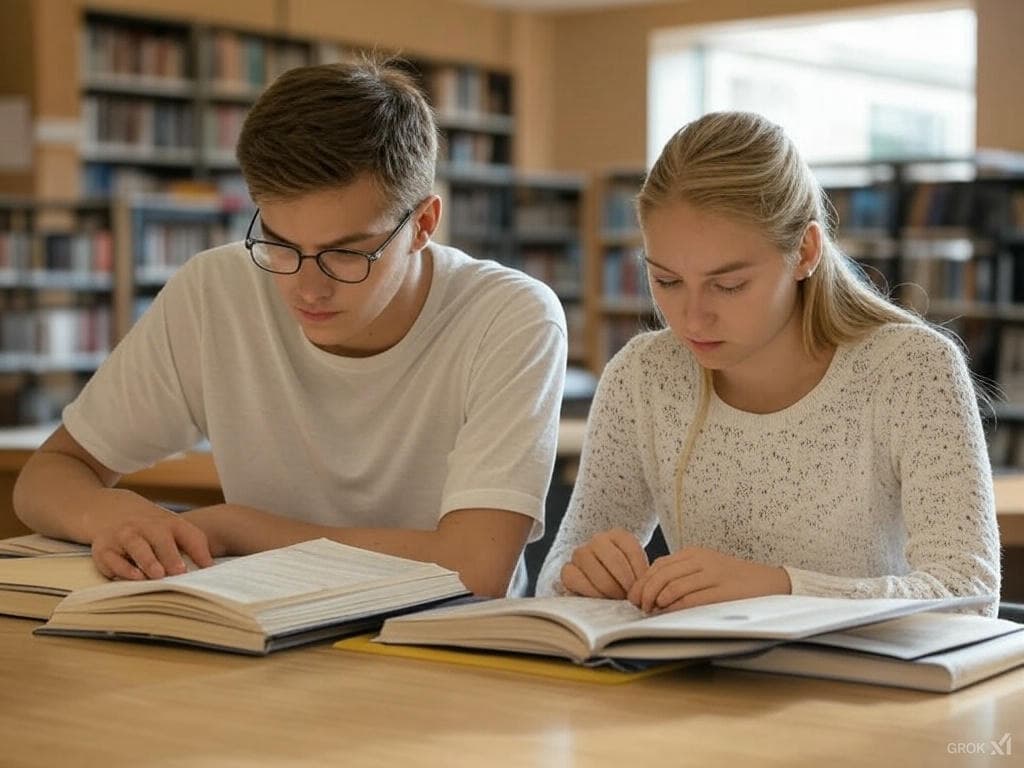 Student practicing OSSLT reading comprehension with study materials