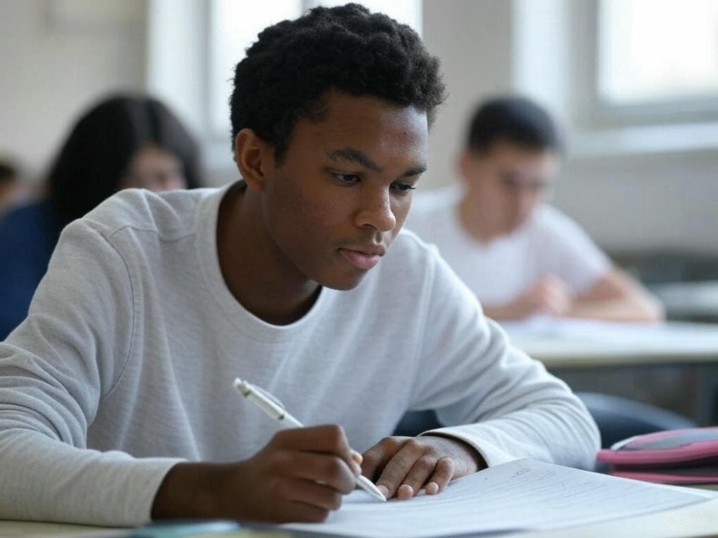 Student practicing OSSLT writing tasks and essay writing
